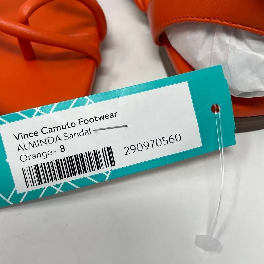 NEW Vince Camuto Alminda Lace Up Sandals 9 Orange Leather Strappy Ankle Wrap - Image 10