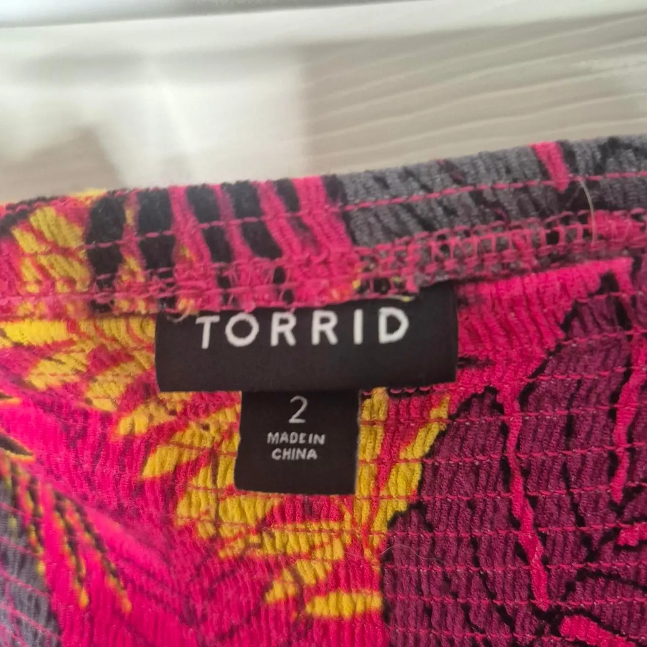 Torrid Midi Gauze Smocked Convertible Dress/Skirt Pink Yellow Plus Size 2X - Image 5