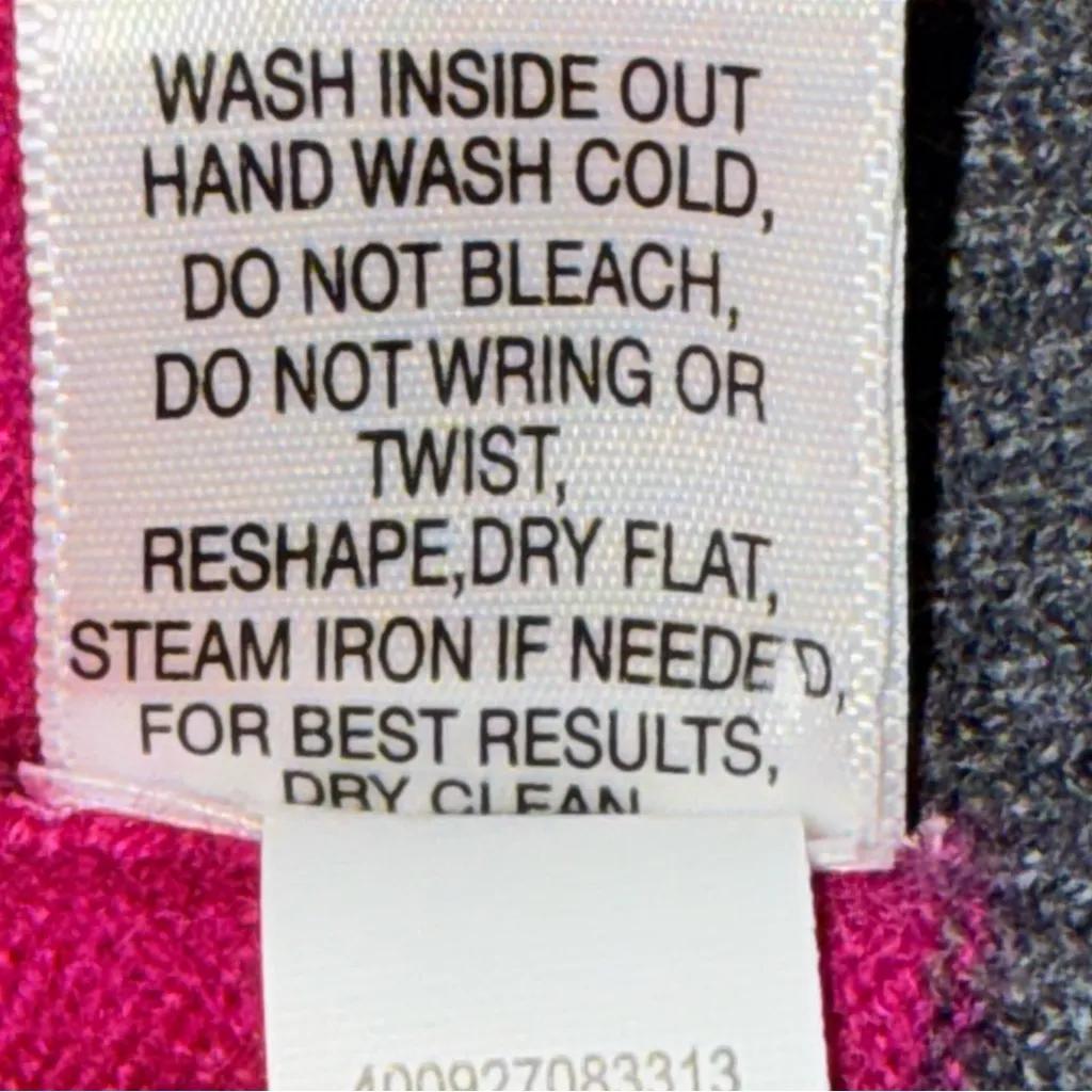 Apt. 9 Women’s Cashmere Fuchsia and Charcoal Cardigan Sweater size Medium - Image 7
