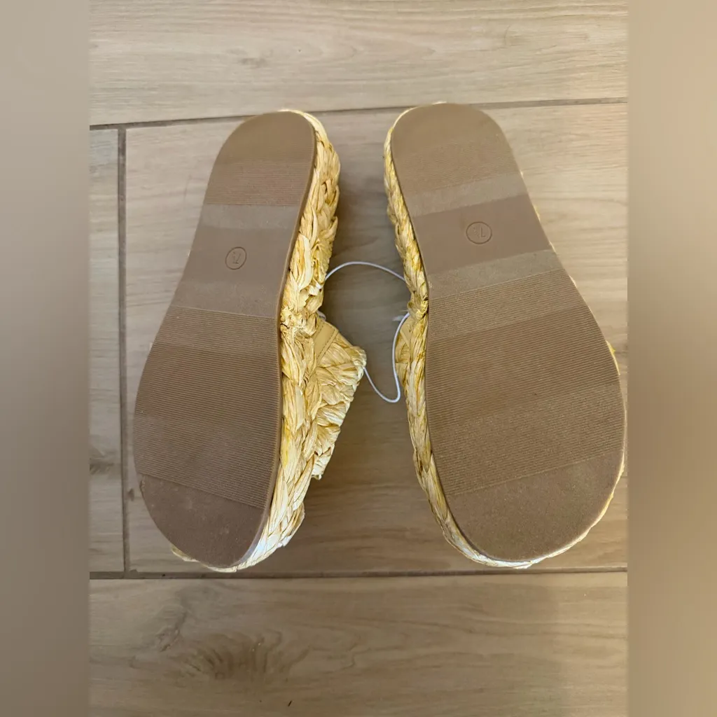 NEW Casey Braided Raffia Platform Slide Sandals Target A New Day Beige 7.5 - Image 3