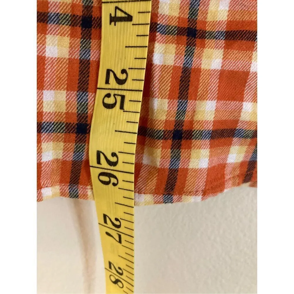 J.‎ Crew Factory Plaid Flannel Shirt Size XS (B5) NWT Orange - Image 5