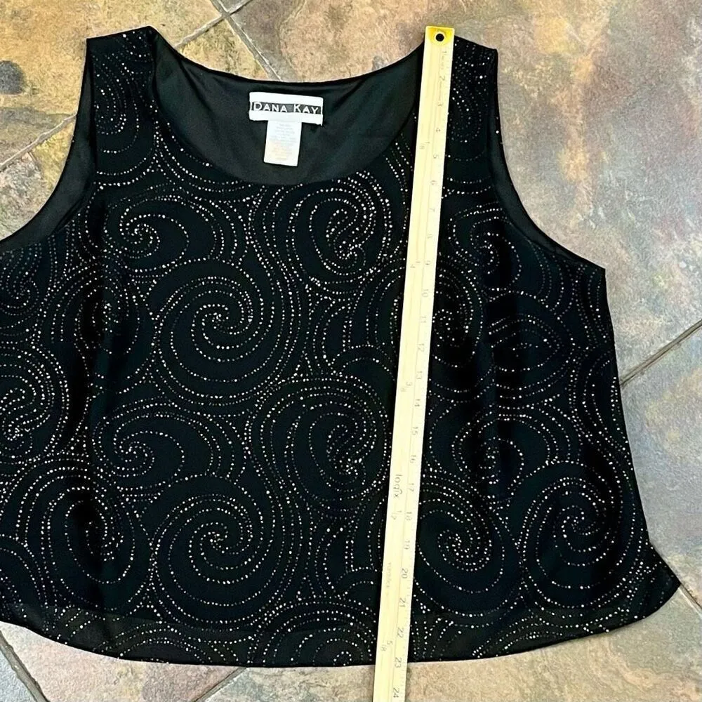 Dana Kay Black Swirl Jacket Tank Set 20WP Size 20W - Image 10