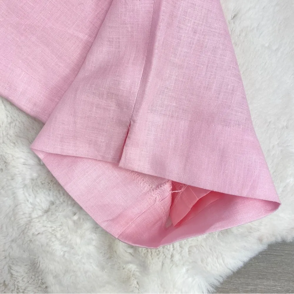 David‎ N Hanky Linen Crop Capri Pants Pink 10 Pink - Image 4