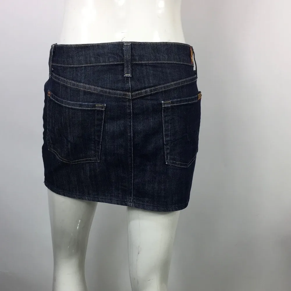 7 for all Mankind Roxanne Mini Skirt Dark Wash 28 - Image 11