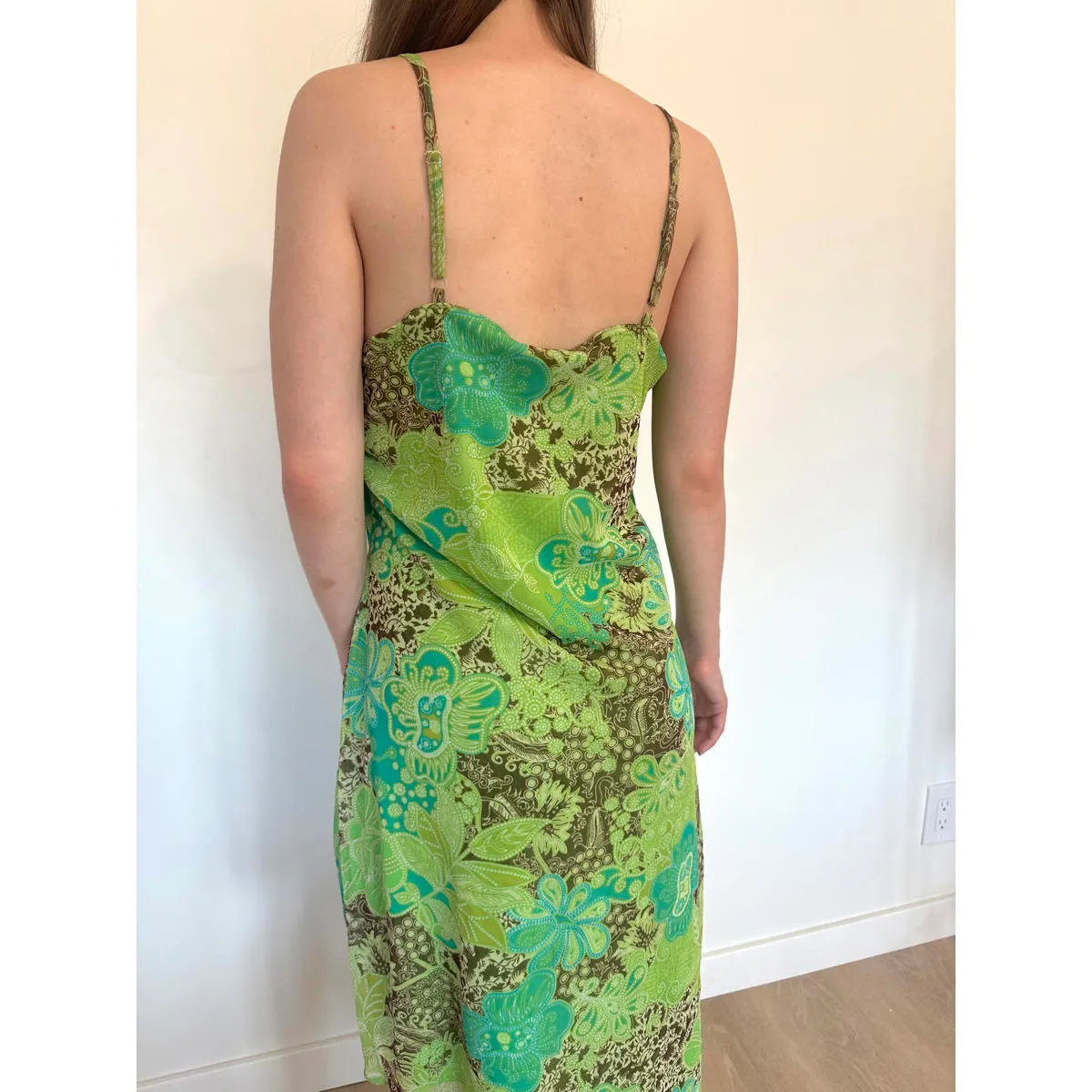 Green Paisley Vintage Y2k Sun Dress Size L - Image 3