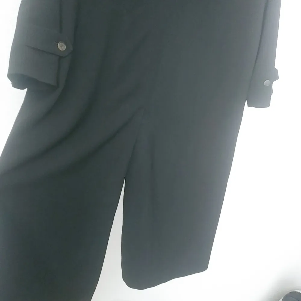 Ann Klein 14 Hooded Black Trench Coat Plus - Image 5