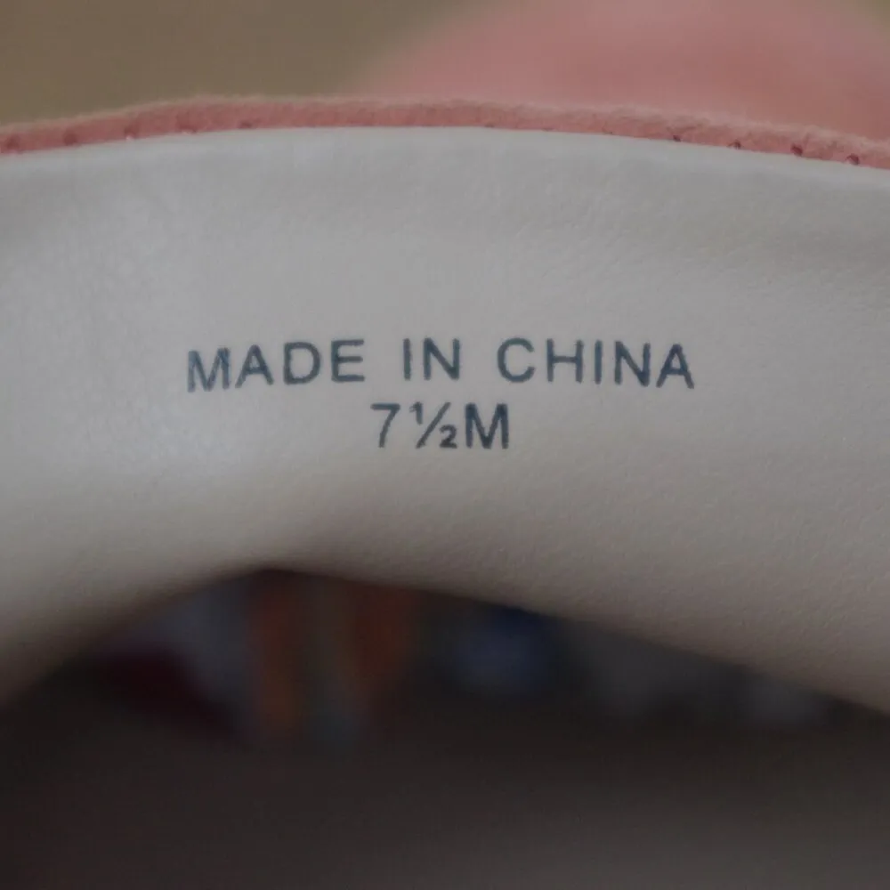 Banana Republic Slight Wedge Salmon Colored Suede Loafers. - Image 2