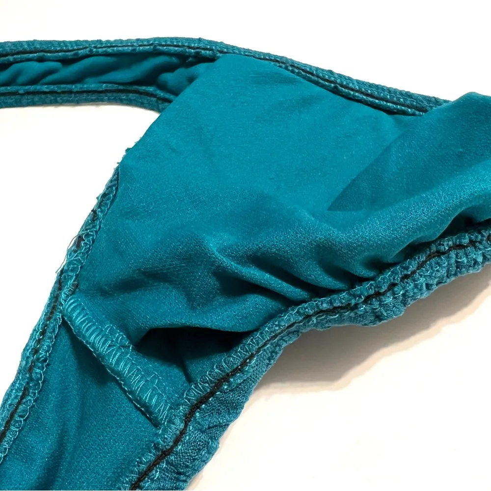 Mossimo Textured Bow Front Bralette Bikini Top Tropical Teal NWOT M Size M - Image 7