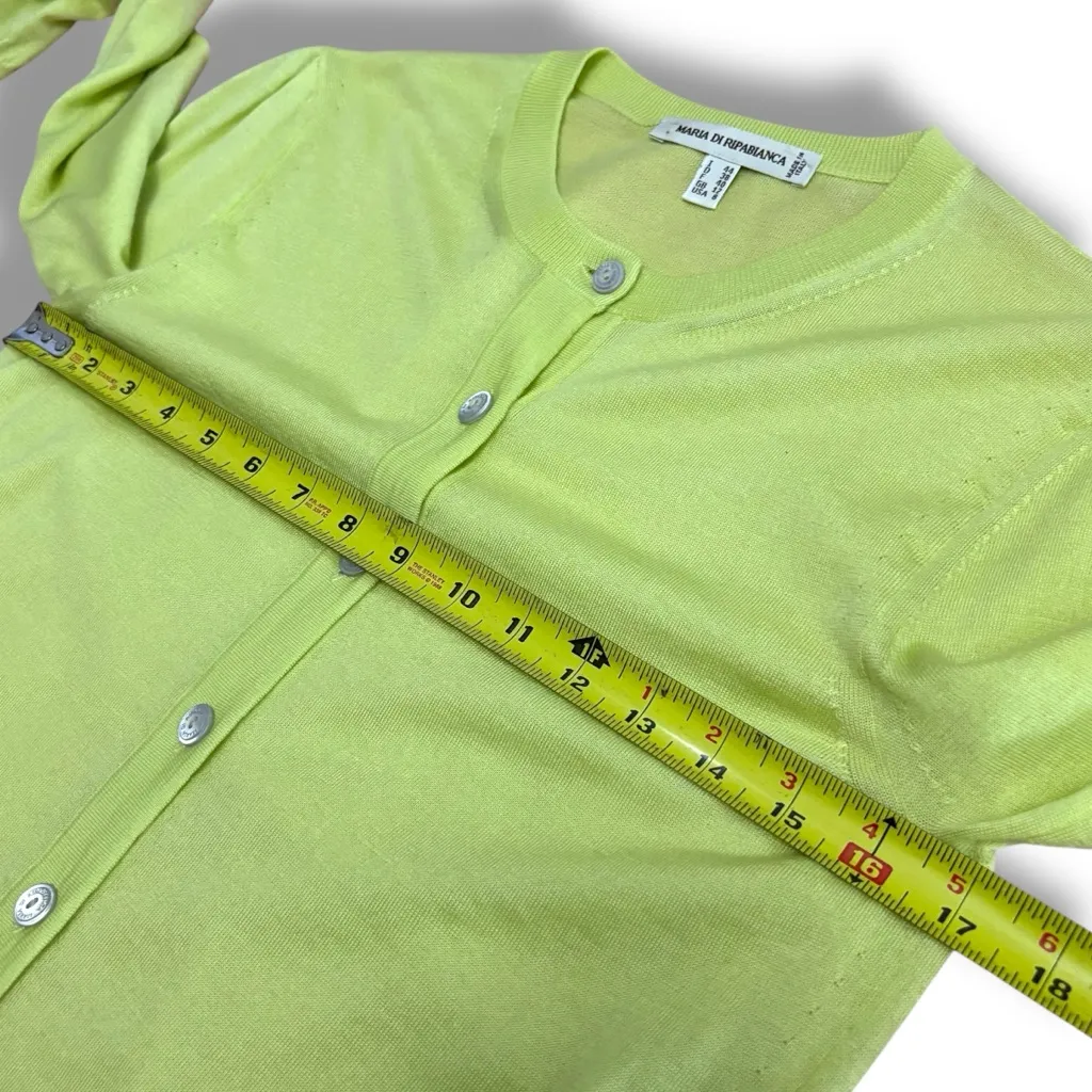 Maria di Ripabianca Italy Light Green 100% Cashmere Cardigan – Size 8 - Image 5