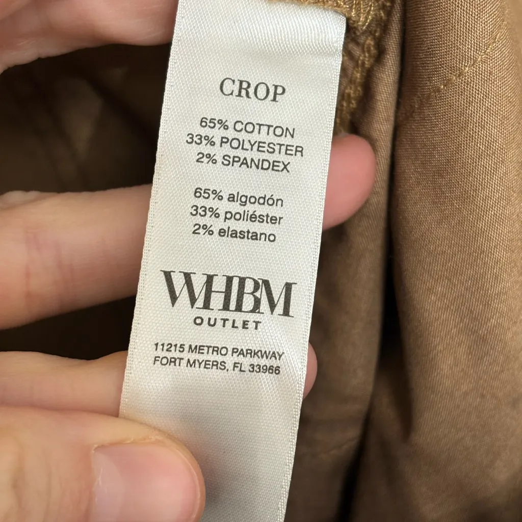NWT WHBM Outlet High Rise Utility Crop Pants in Toasted Coconut - Size 12 - Image 6