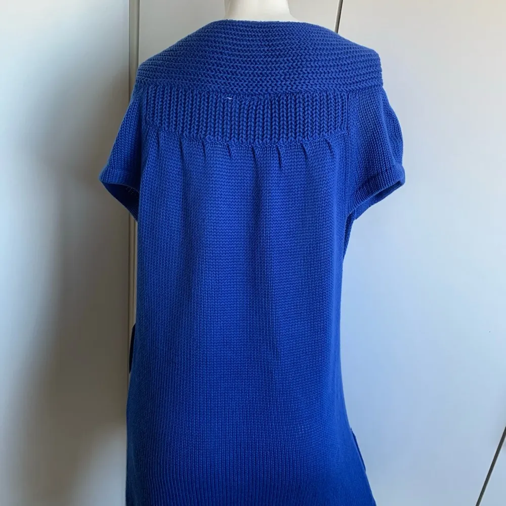 Roxy *NWT*  XL cap sleeve knit two button blue cardigan sweater - Image 6