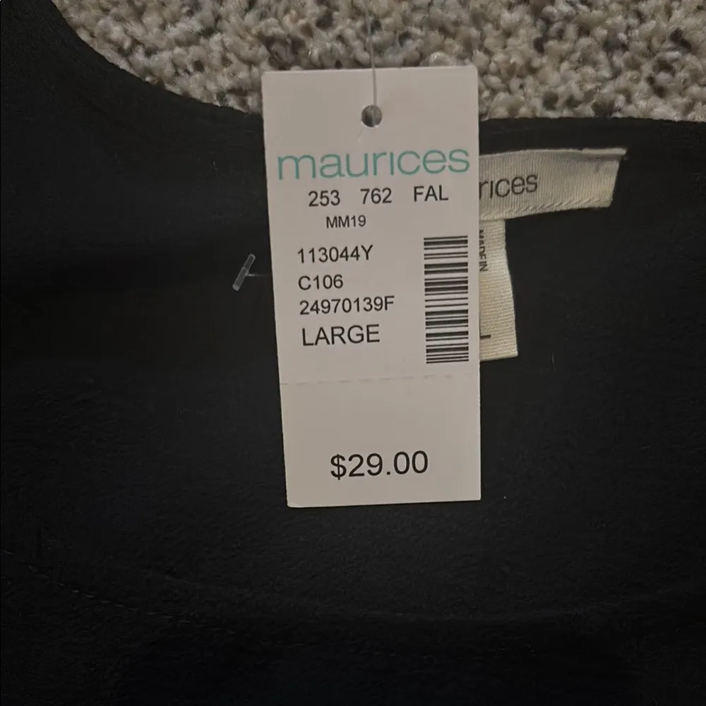 Maurices Black Flutter Sleeve Blouse Relaxed Fit - Image 2