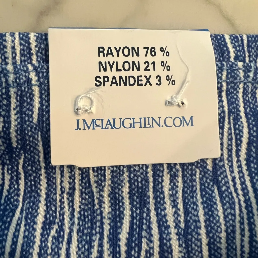 New J. McLaughlin Masie Pants in Textured Ridge Stretch Pull On Size 2 Blue - Image 10