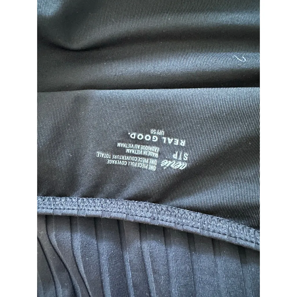 Women's Aerie Black Ribbed Cutout One Piece Swimsuit - Image 6