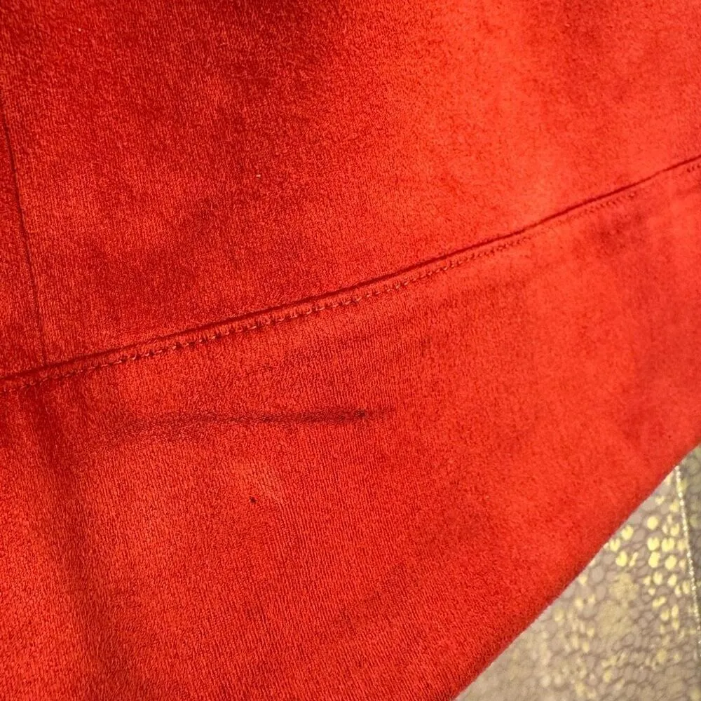Bebe Burnt Rust Orange Suede Lined Stretch Mini Skirt Size 10 - Image 6