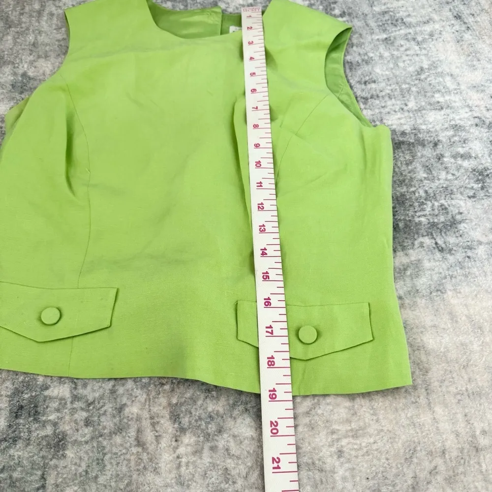 Vintage Express Lime Green Linen/Silk 3 piece business suit - See details - Image 13