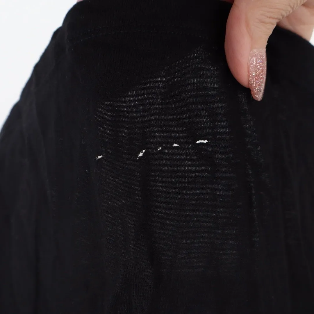 Cable & Gauge Tank Top Womens Small Black Stretch Pleated V-Neck Wide Strap - Image 4