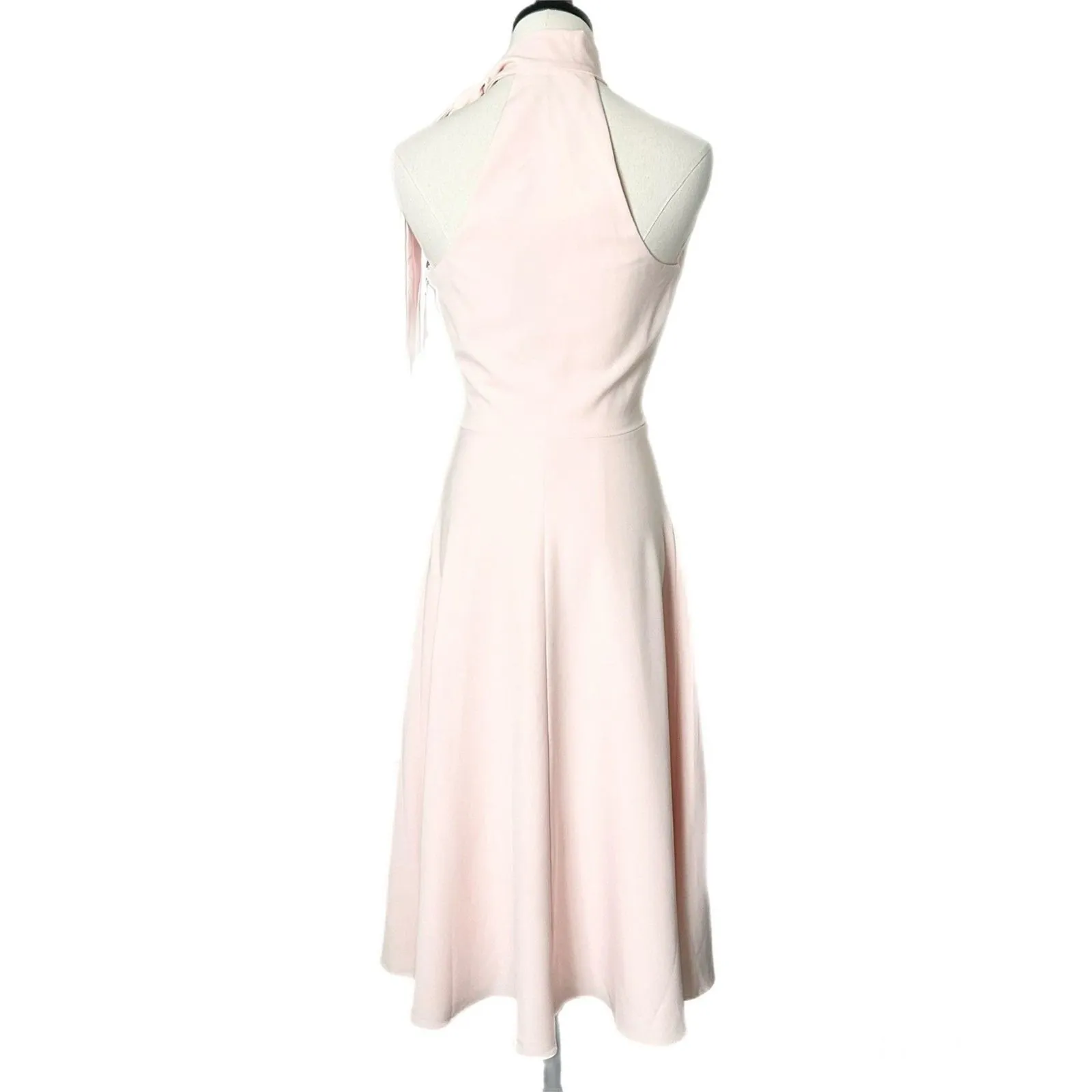 NEW Black Halo Audrey Tie-Collar Midi Dress in Sweet Blush Size 2 - Image 3