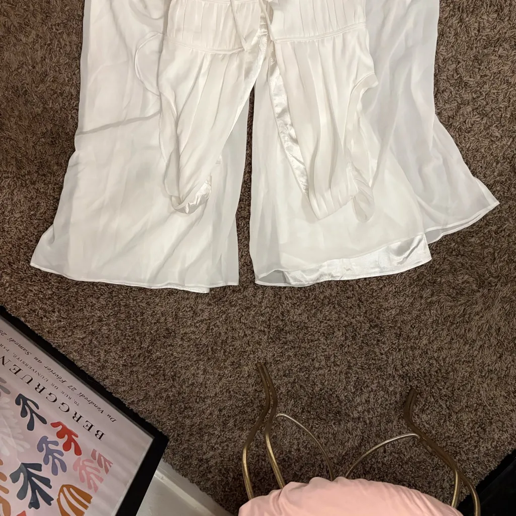 Lulus White Sleeveless Wide Leg Jumpsuit Size S - Image 9