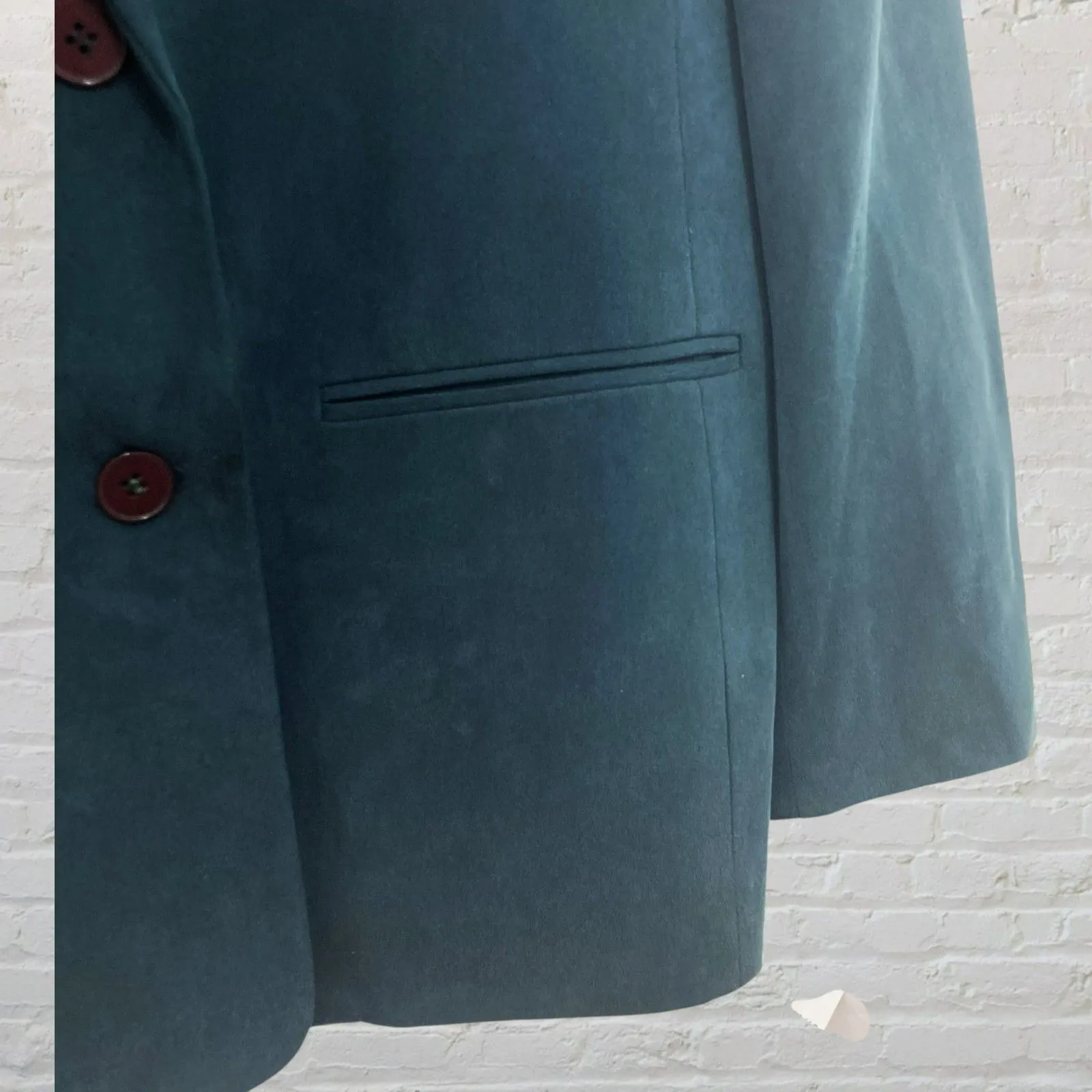 Josephine Chaus Silk Blazer 8P Two Button Green Career Petite NWT ⨠- Image 7