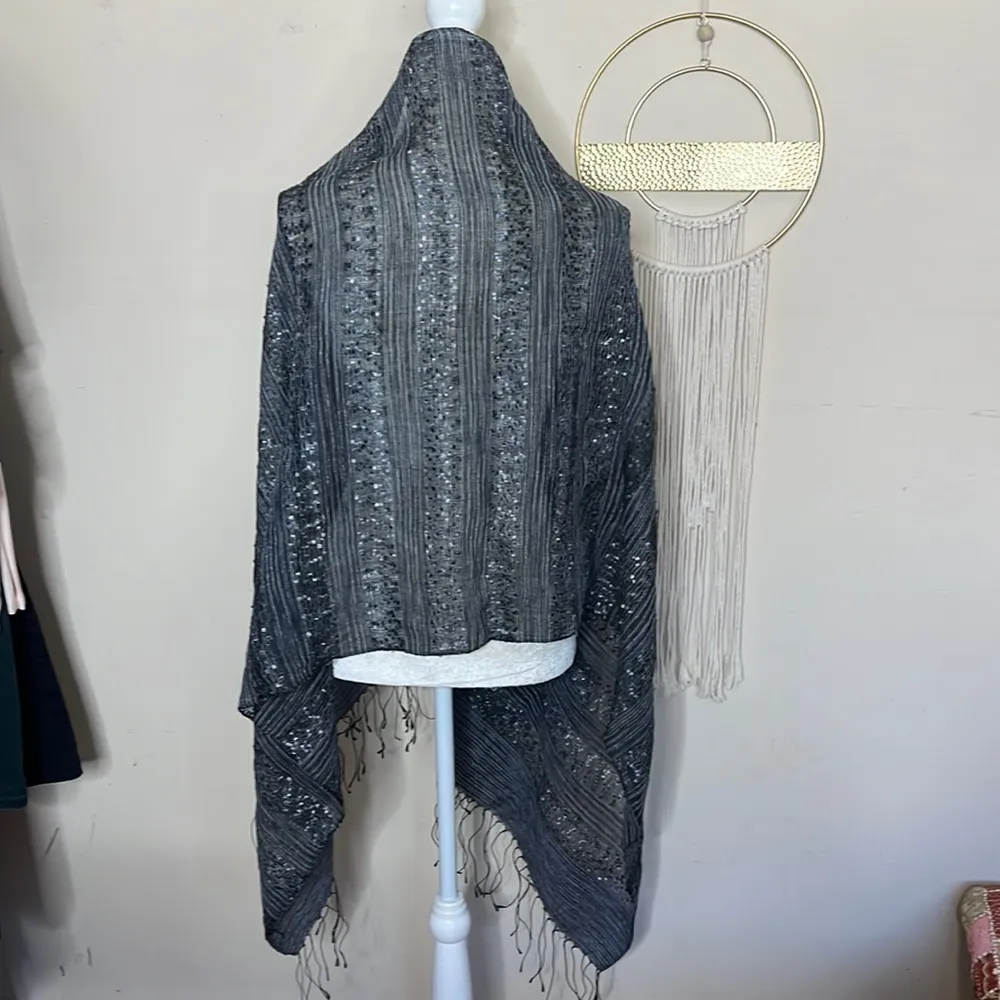 Silk viscose semi sheer lightweight summer scarf wrap - Image 98