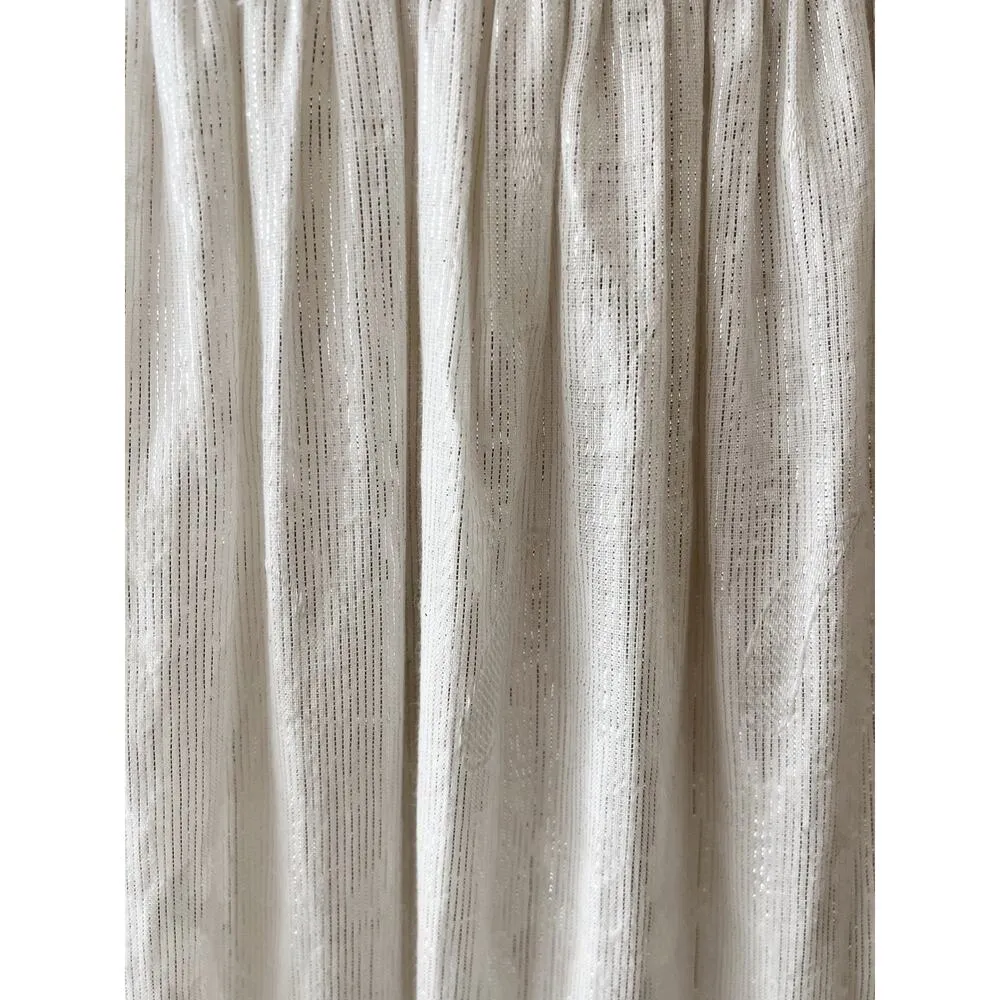 ROLLER RABBIT Zara Dress Lurex Fil Coupe Cotton Half Sleeves White Silver NEW - Image 5