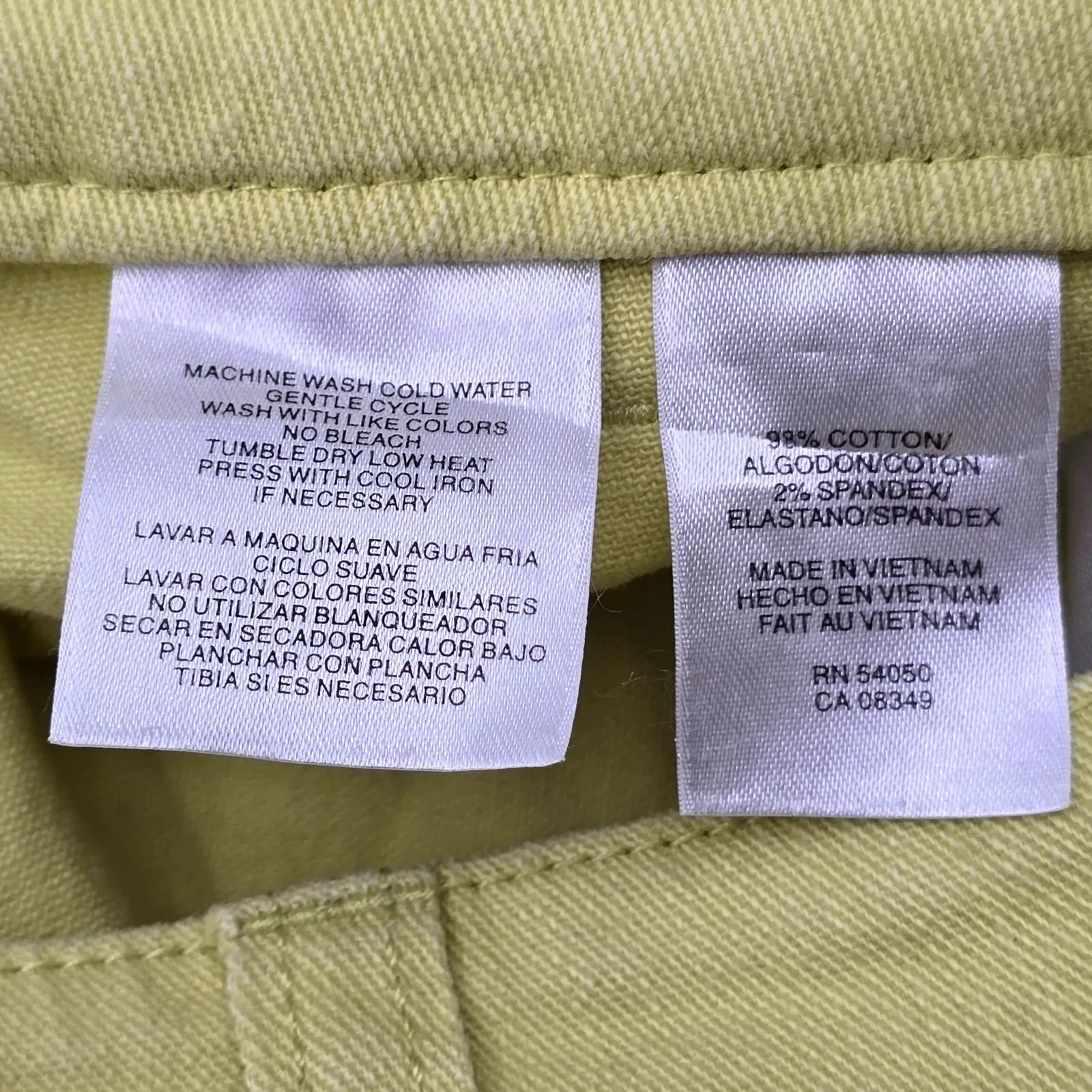 Anne Klein Yellow Straight Skinny Green Denim Jeans Pants Bottoms Plus Size‎ 14 - Image 6