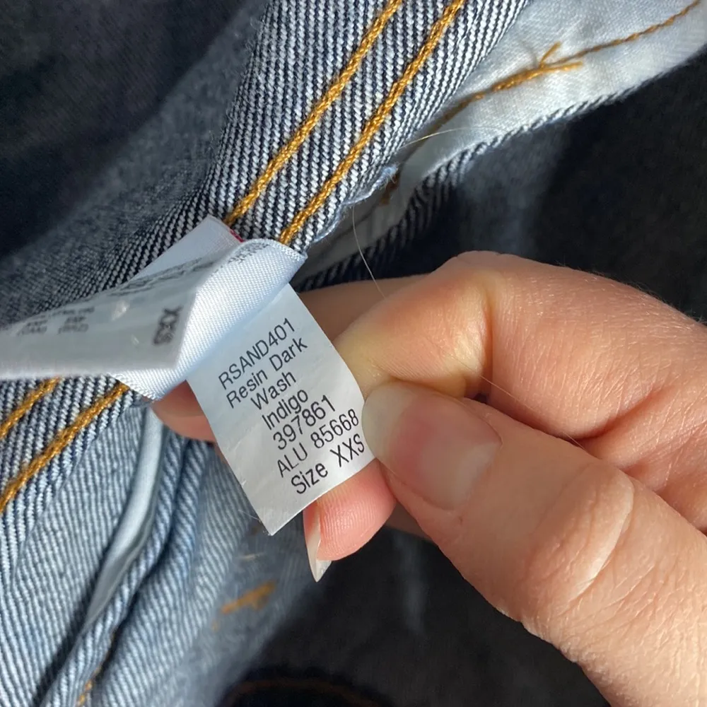 Vintage American Apparel resin dark wash Denim trucker Jacket size XXS - Image 12