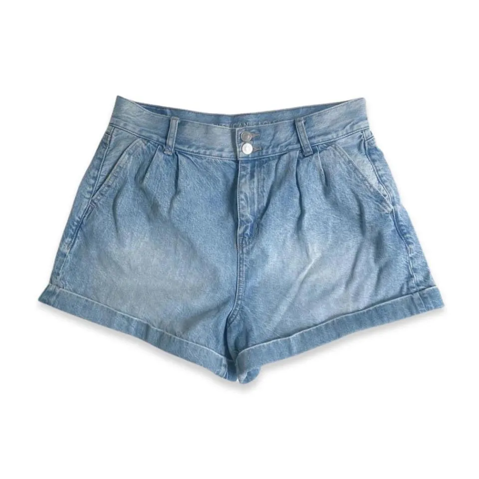 Pleated Denim Shorts  - Image 4
