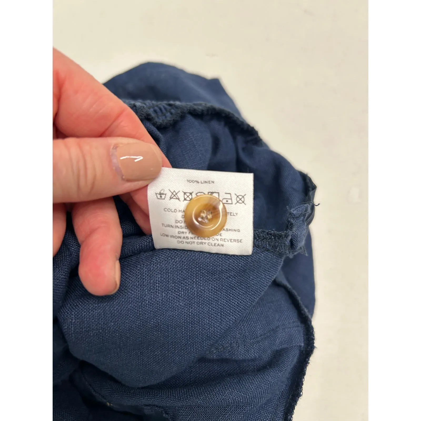 Faithfull the Brand Rodeo Navy Blue Tie-Front Dress. 100% Linen. Size 6 - Image 5