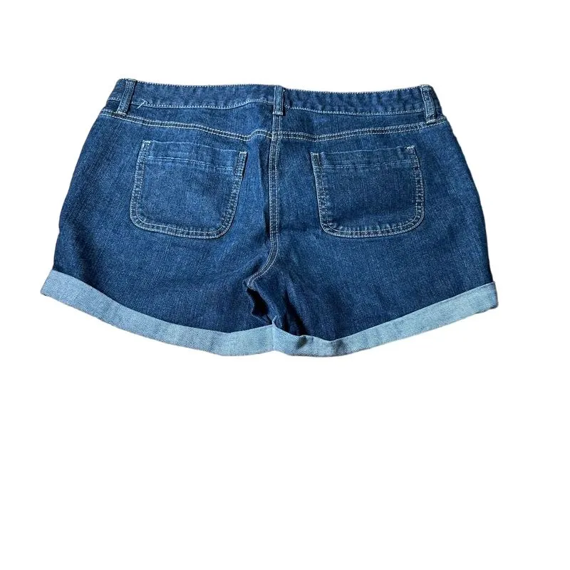 Ann Taylor LOFT Denim‎ Shorts Cuffed Blue Casual Summer Wear Size 10 - Image 2