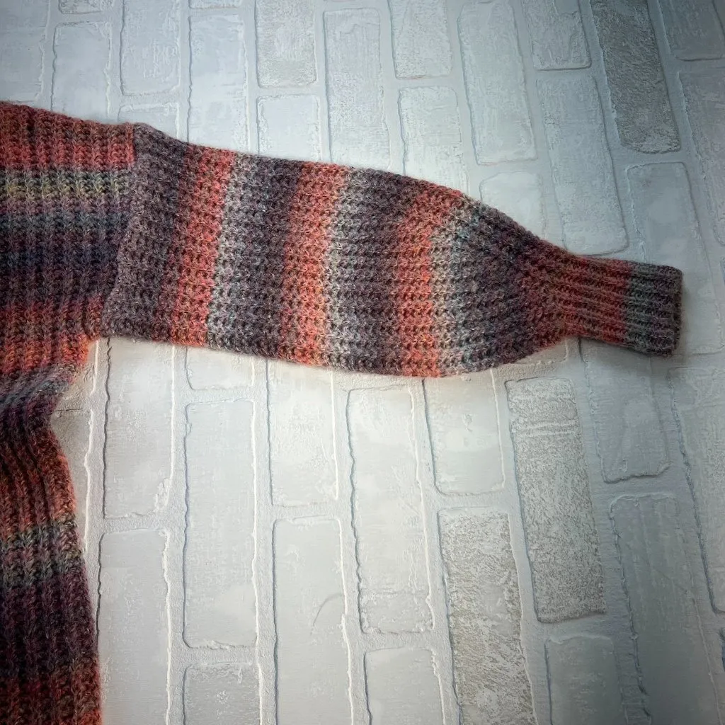 Sundance Cardigan Sweater S Northern Lights Alpaca Wool‎ Stripe Chunky Rib Knit - Image 10