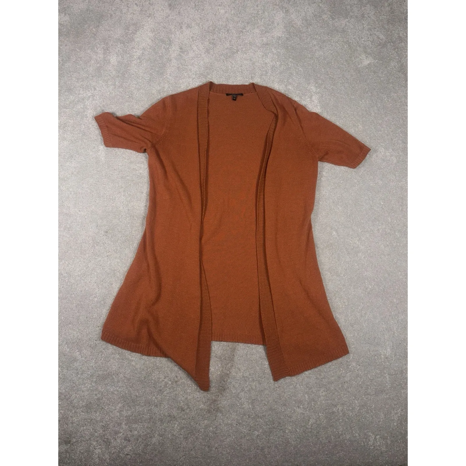eileen fisher short sleeve cardigan shrug orange cotton silk medium petite - Image 4