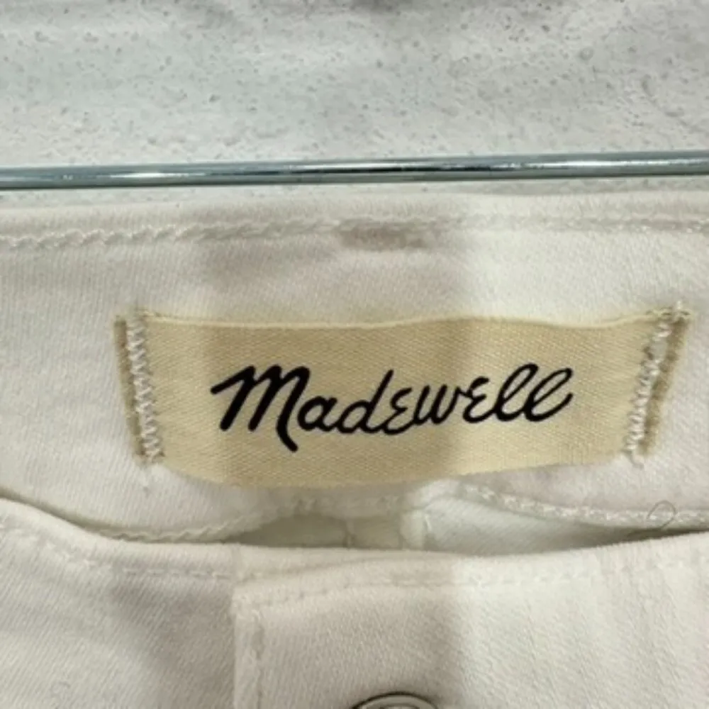 Madewell Women's Size 26 Mid Rise Kick Out Crop White Denim Jeans NWT Summer‎ - Image 4