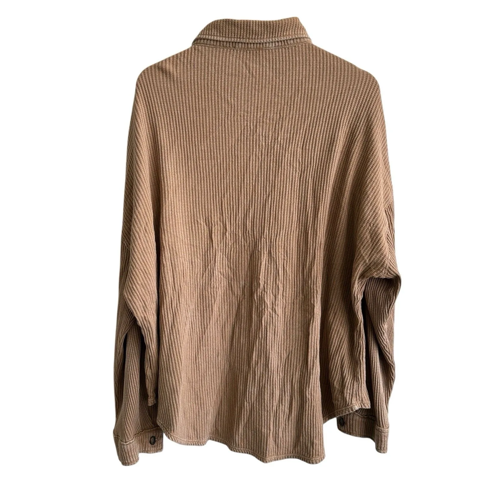 Altar’d State Shacket Waffle Knit Button Front Long Sleeve Relaxed Oversized L - Image 2
