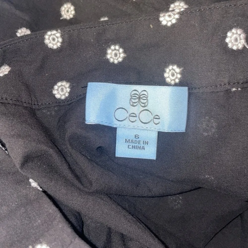 CECE Women's Embroidered Eyelet Tiered Button-Front Mini Skirt - Image 4