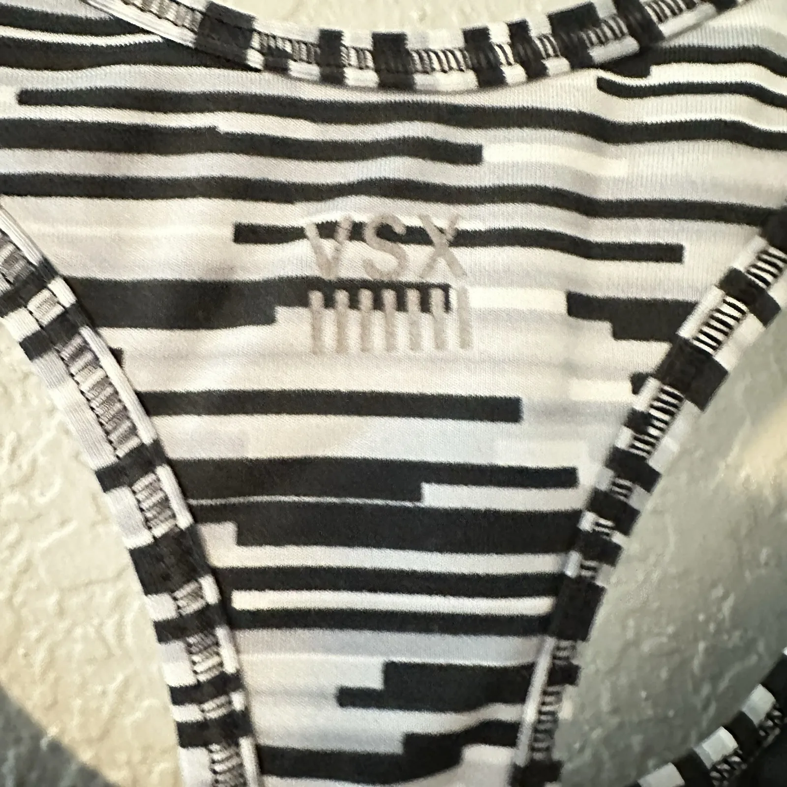 Victoria Secret VSX Sports Bra Pink Black Heather Band‎ Logo Racerback Sz Small - Image 7