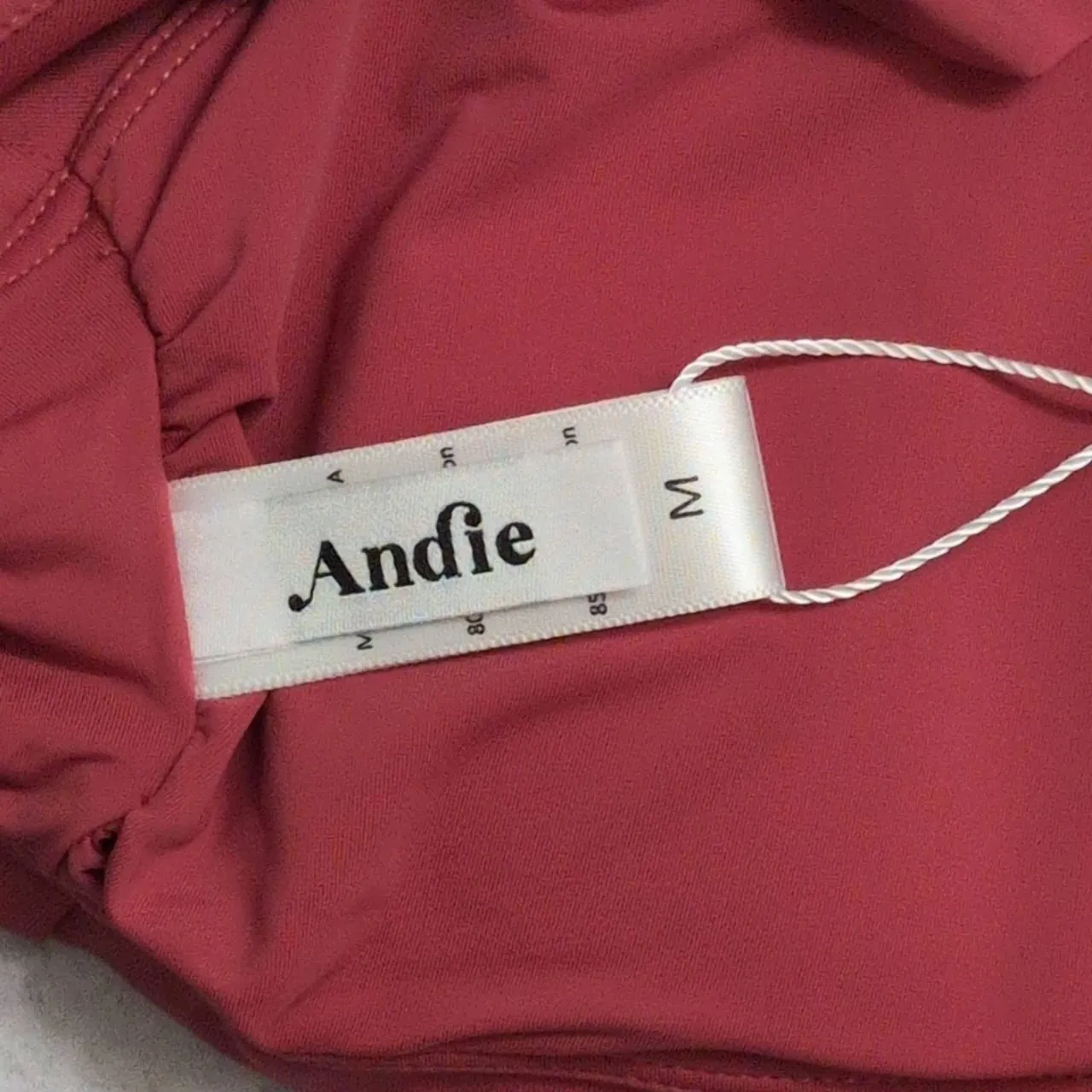 NWT Andie The Hydra Top Russet (Dark Red) Ruffled Neckline Bikini Swimwear M - Image 4