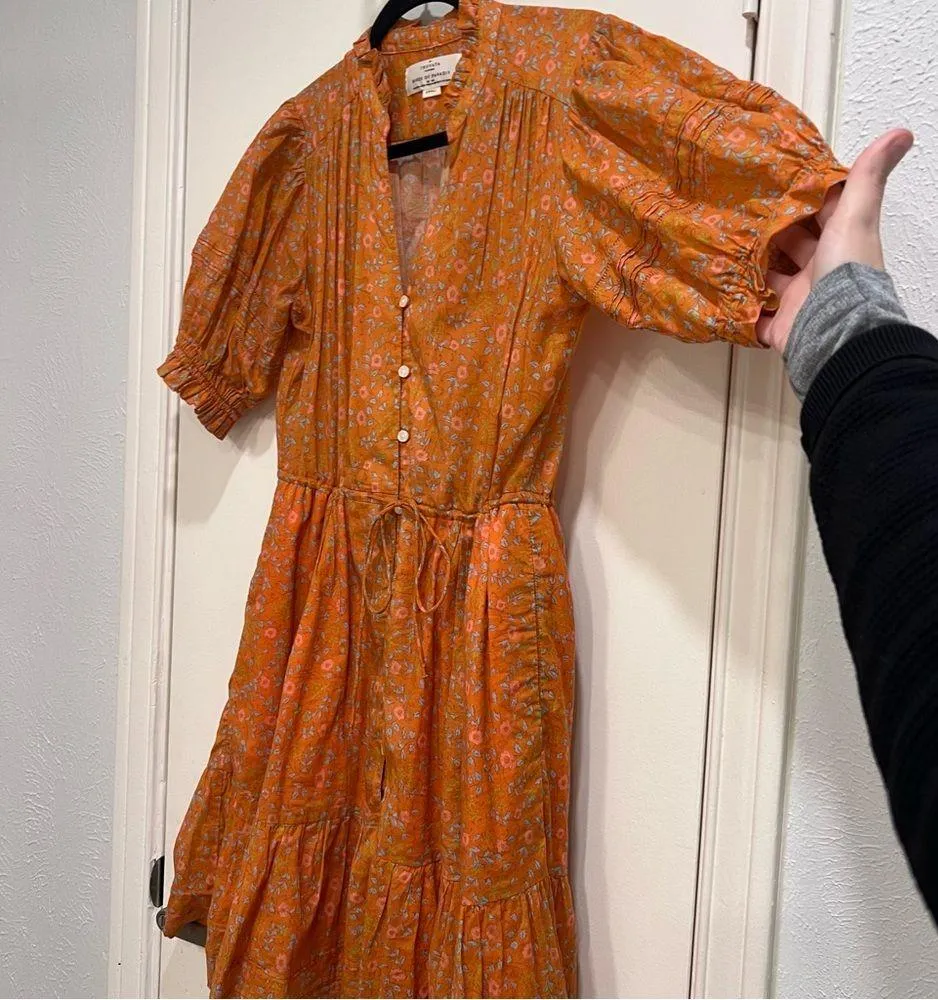 Trovata Birds of Paradis Orange Cotton Sun Dress - Image 11