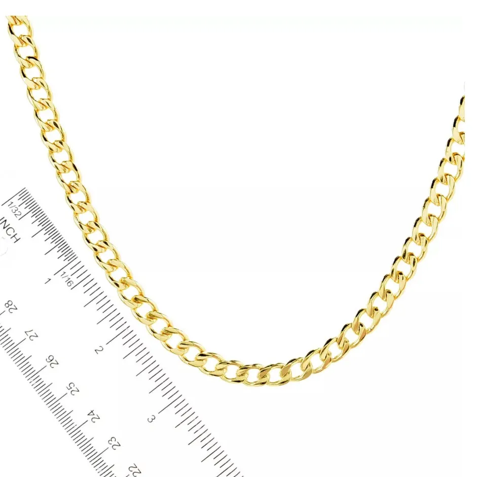 NEW Mayamar 24K Gold Plated 7.2mm Curb Link Necklace Tarnish Free Waterproof - Image 6