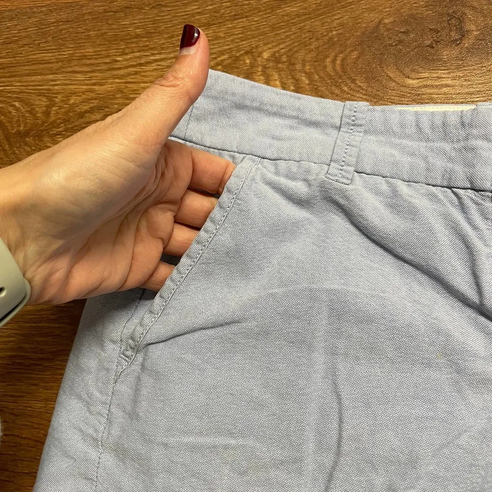 J.Crew Baby Blue Cotton Chambray Shorts Womens Size 4 Style A1544 - Image 3