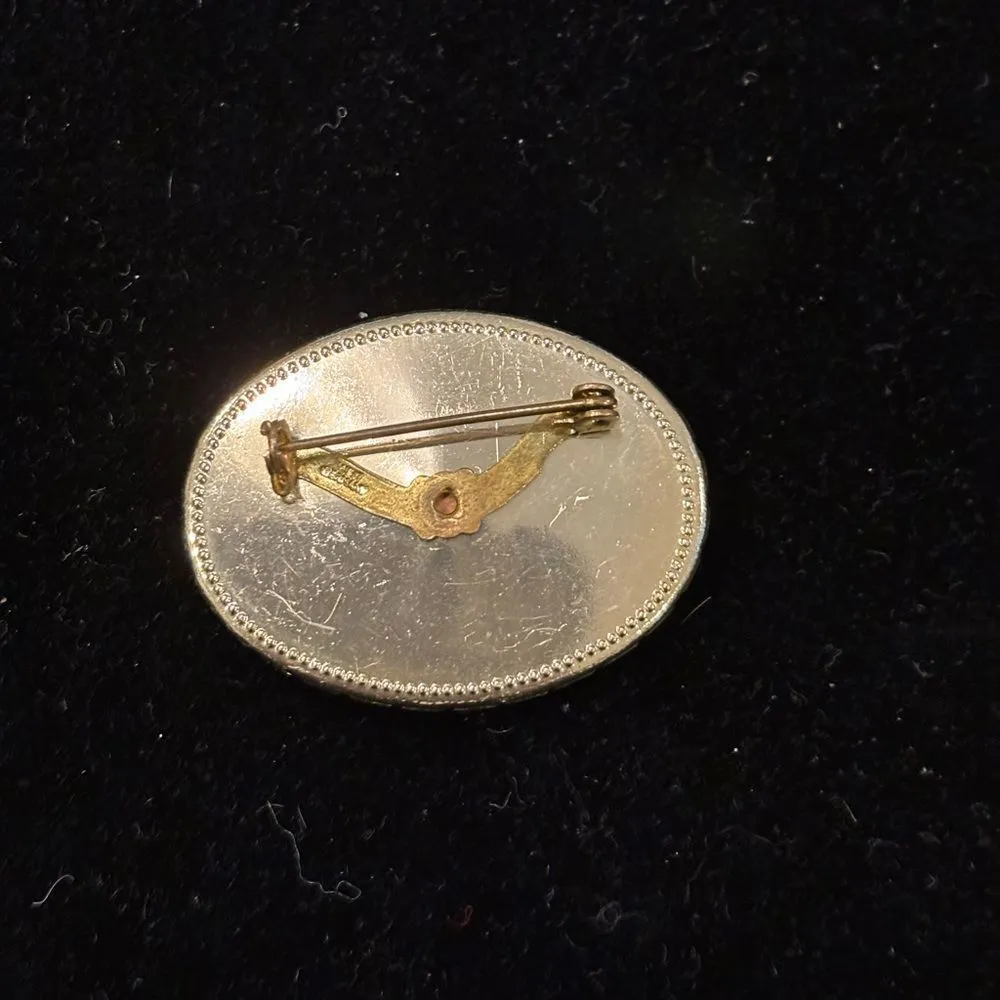 Vintage Red Rose Embroidered Brooch - Image 3