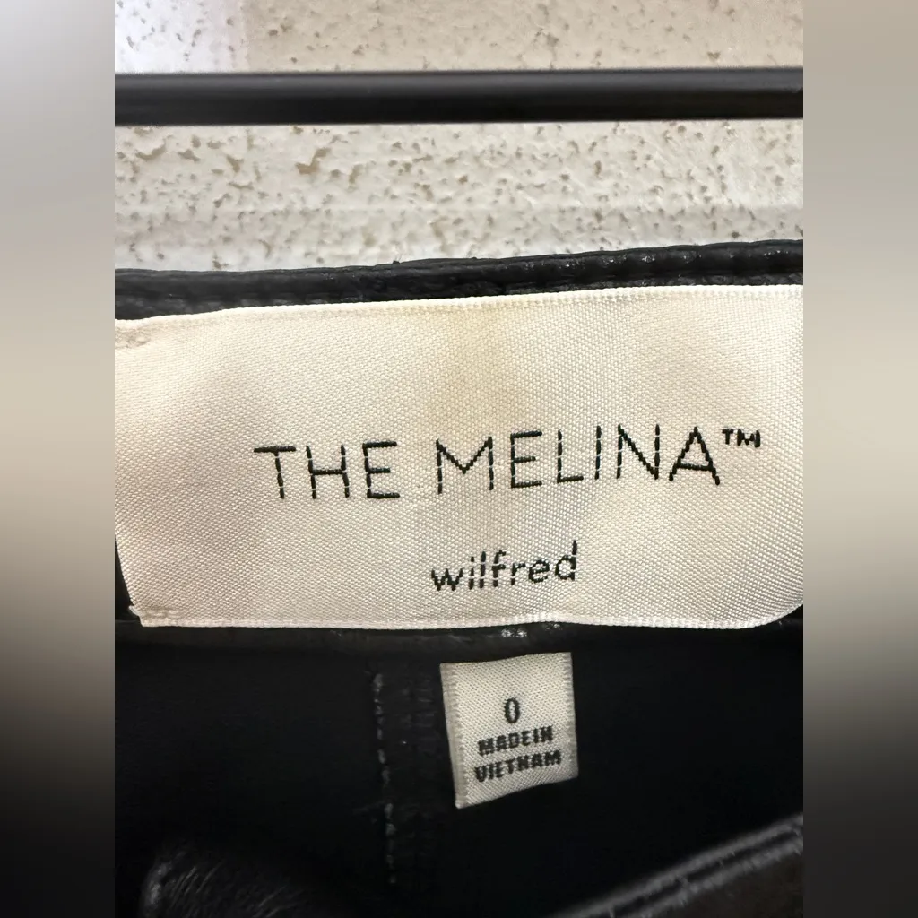 Aritzia‎ Wilfred The Melina Pants Black Vegan Leather Size 0 Excellent - Image 4