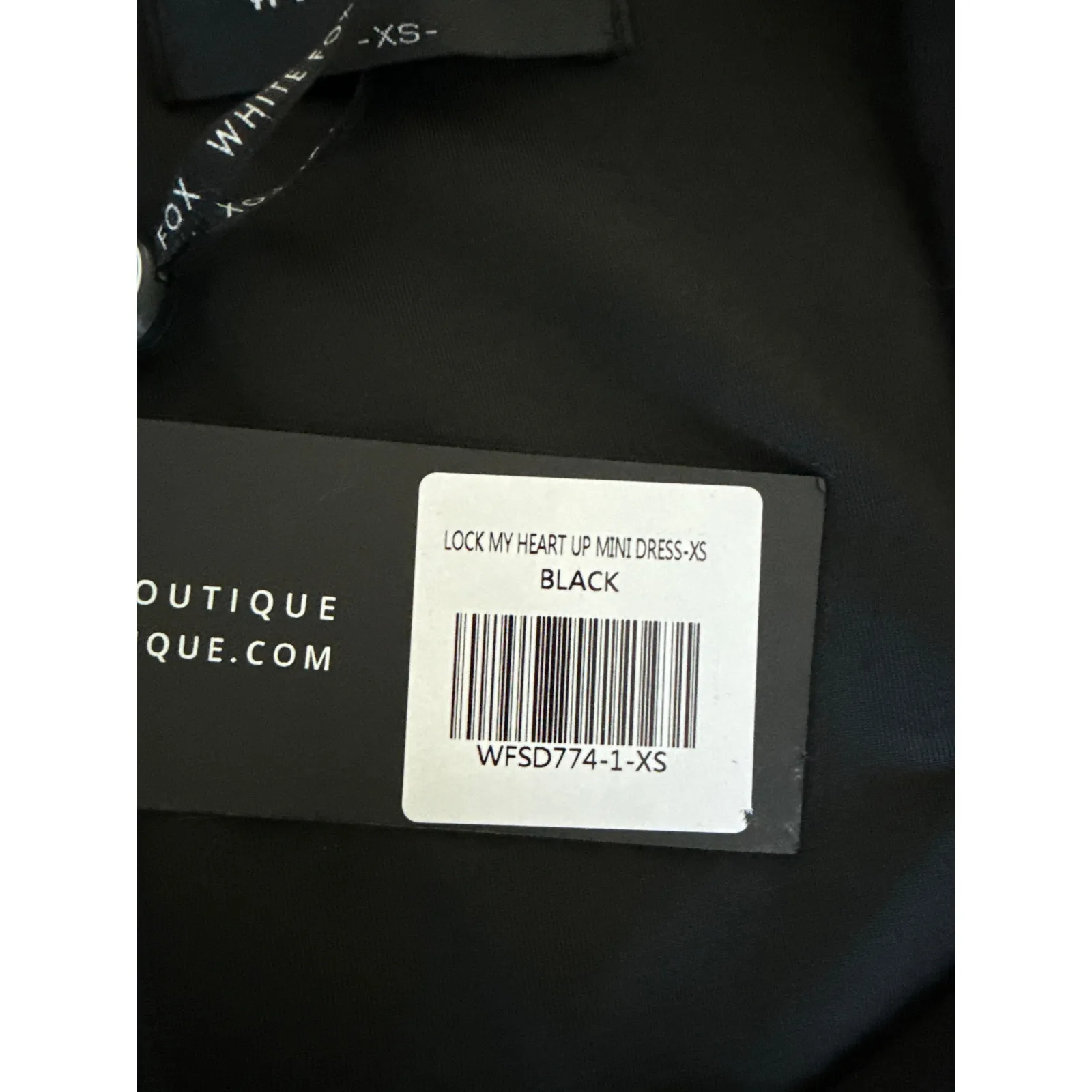 White Fox Mini Dress Cut Out Beaded Lock My Heart Up Size XS Black - Image 4