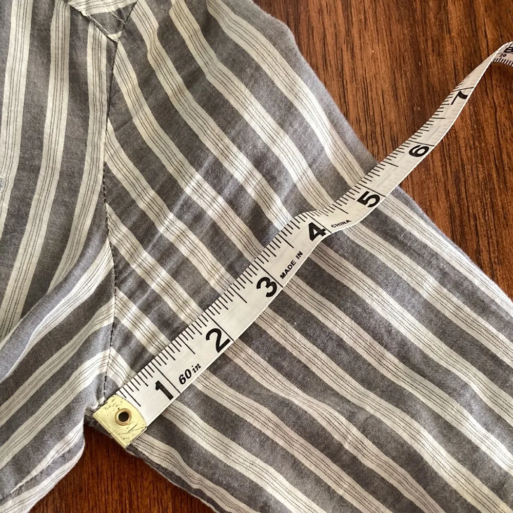 SO Striped Button Down Shirt 100% Cotton Work Top Oxford Fitted Size Small EUC - Image 9