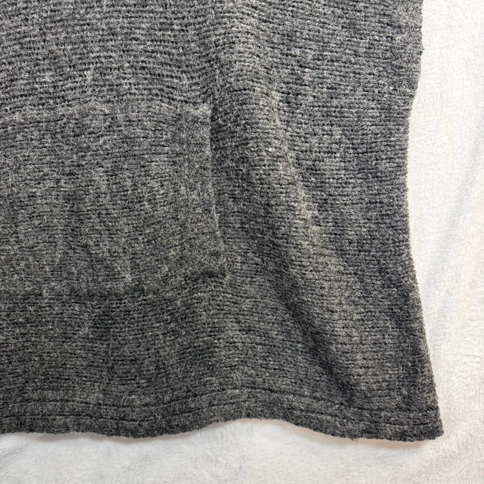Vertigo S/M Hood Knit Poncho Sweater Vest Charcoal Gray Wool Oversized Cozy $220 - Image 3
