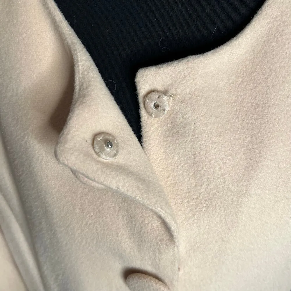 A’REVE Victorian cream button front peplum lace & ribbon pea coat Size Large Brown - Image 6