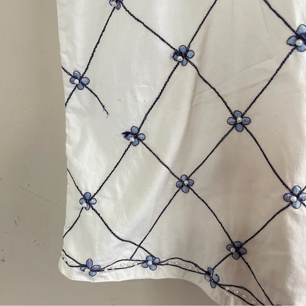 VINTAGE BEST UNITED GARMENT CO Cotton Beaded Embellished Boho Vest, 22/24 White Size 2X - Image 9