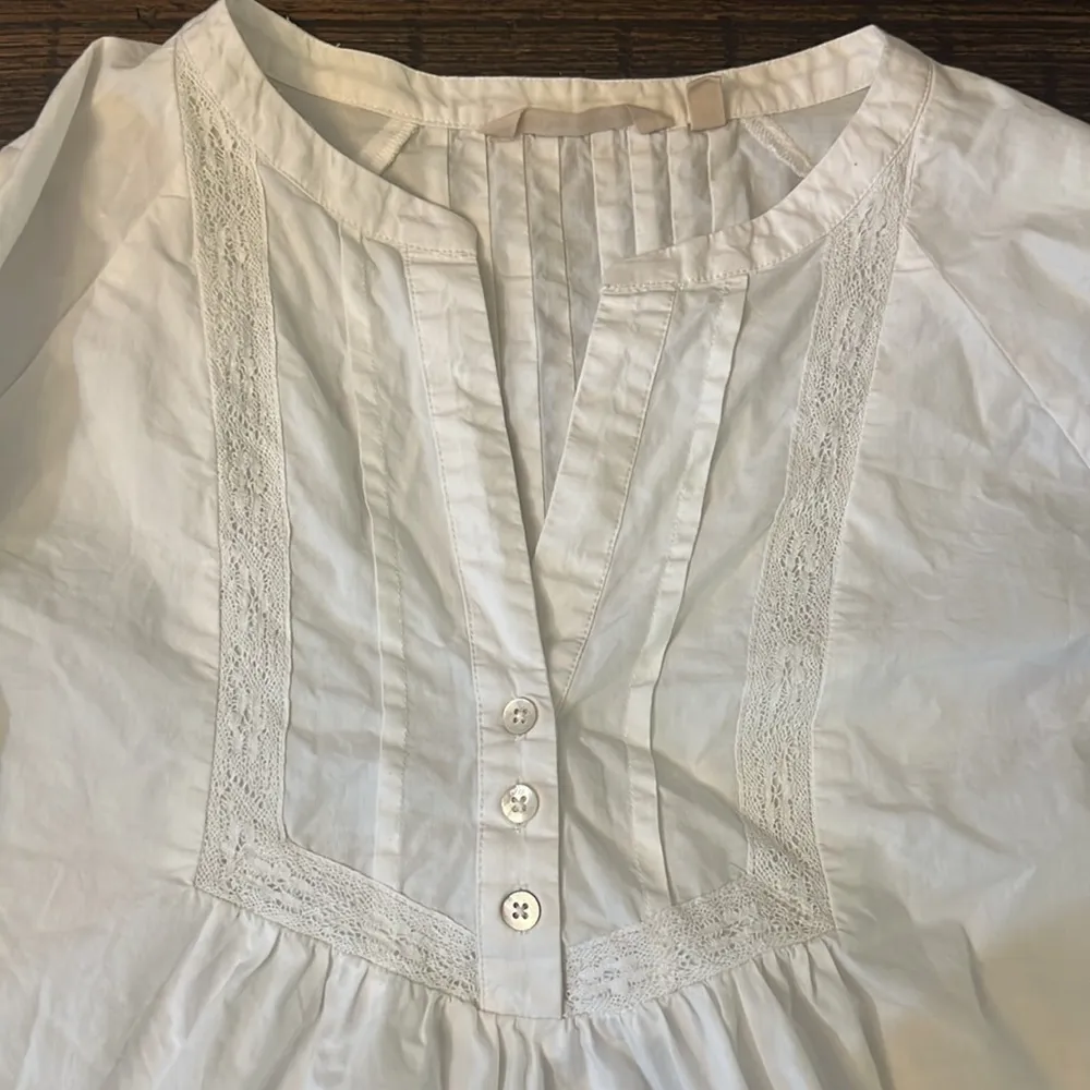 Soft Surroundings Flora Eterna Tunic White Embroidered Cut Out Size Large - Image 7