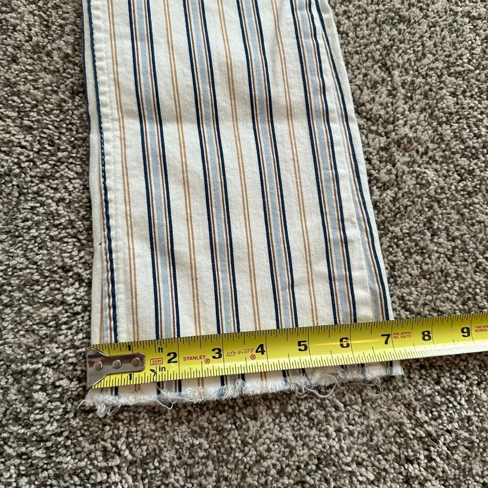 Pilcro & the Letterpress white, blue & brown striped High-Rise Bootcut jeans 26 - Image 13